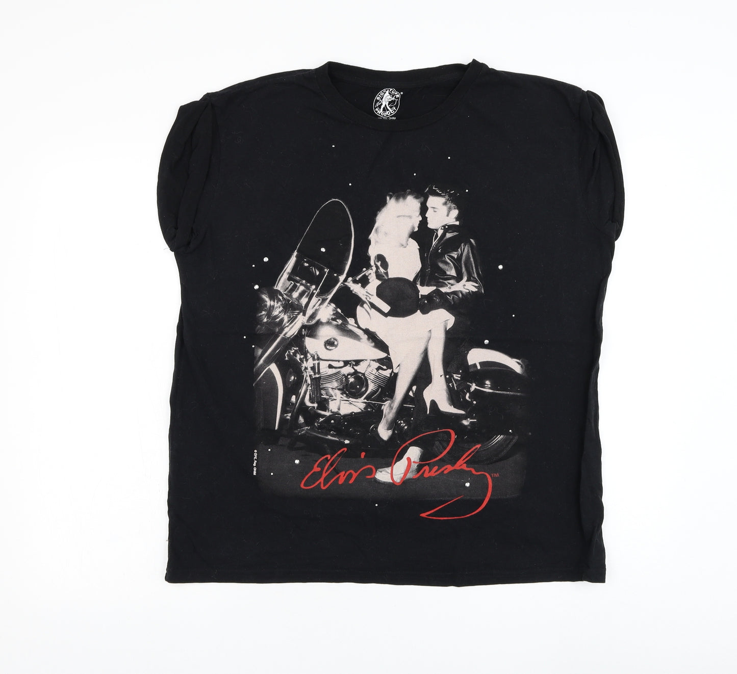 Atmosphere Womens Black Cotton Basic T-Shirt Size 16 Round Neck - Elvis Presley