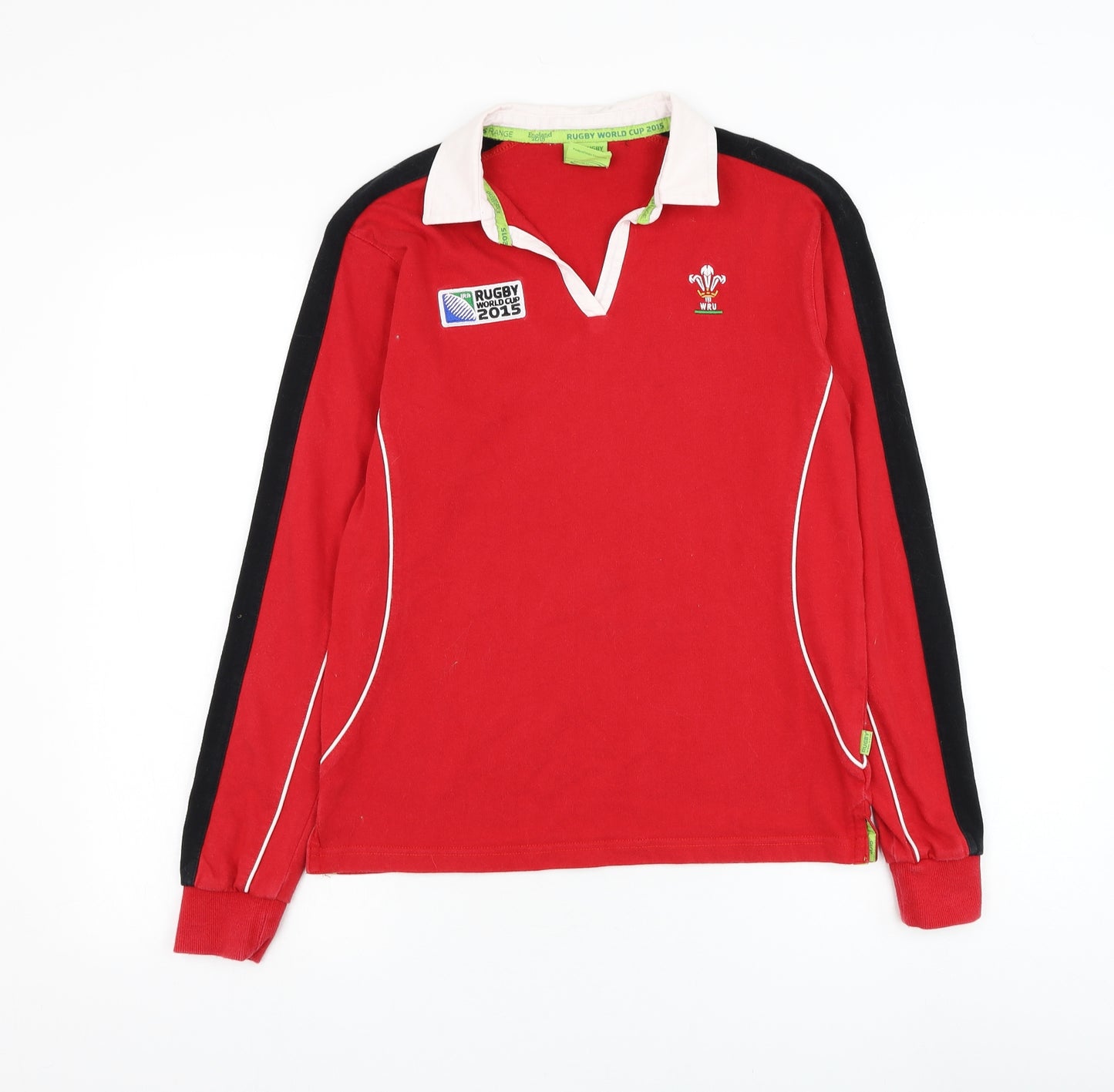 Welsh Rugby Union Boys Red Cotton Jersey T-Shirt Size 11-12 Years Collared Pullover - Rugby World Cup 2015, Wales