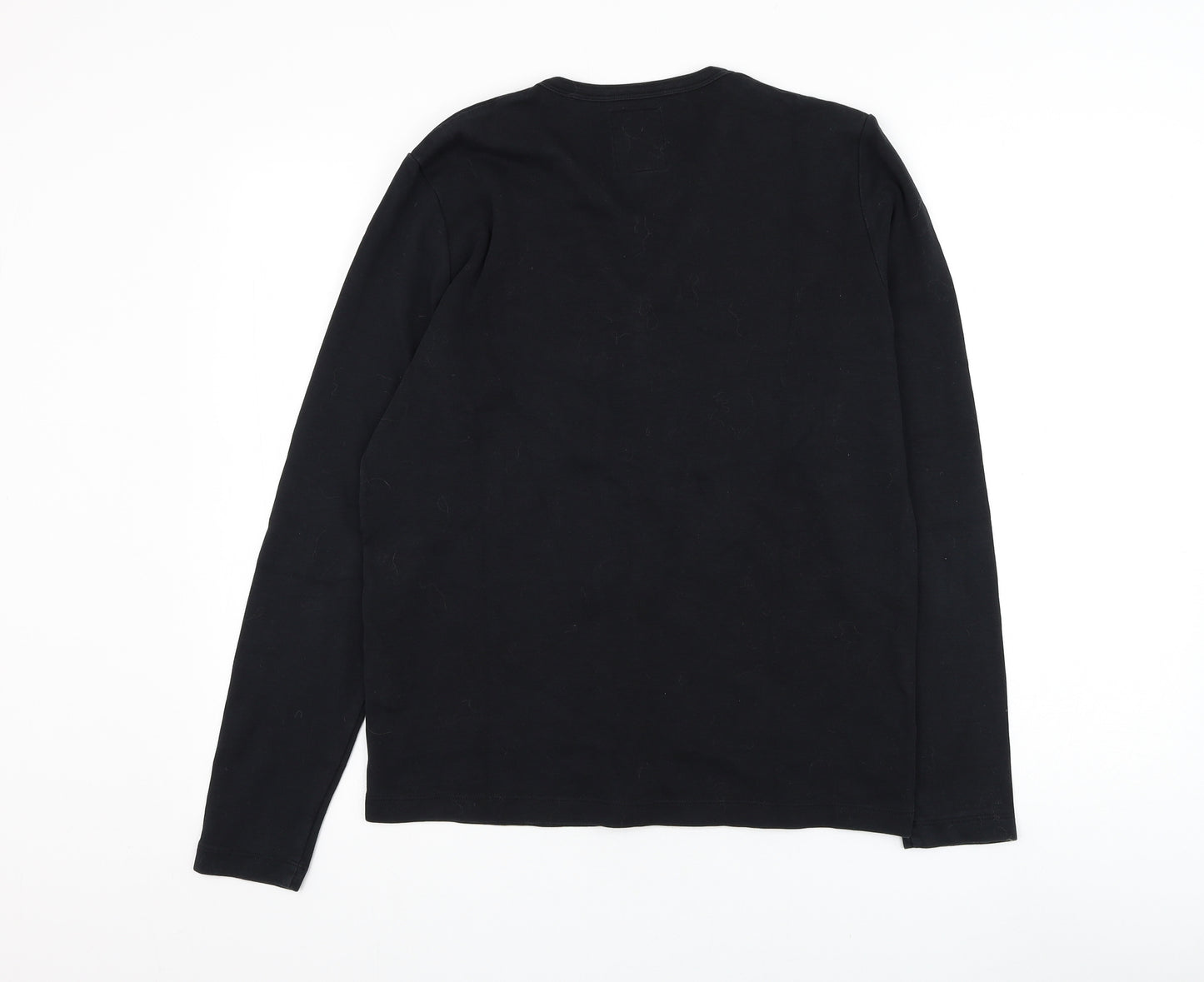JACK & JONES Mens Black V-Neck Cotton Cardigan Jumper Size M