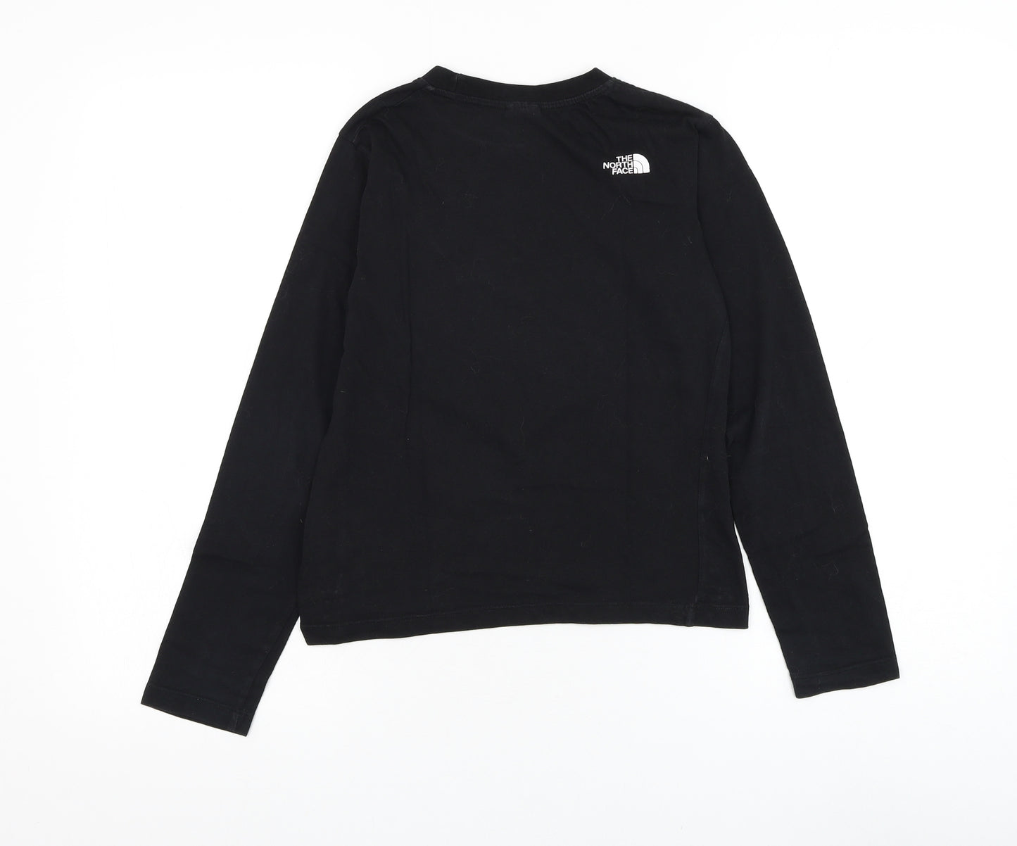 The North Face Boys Black Cotton Basic T-Shirt Size M Round Neck Pullover