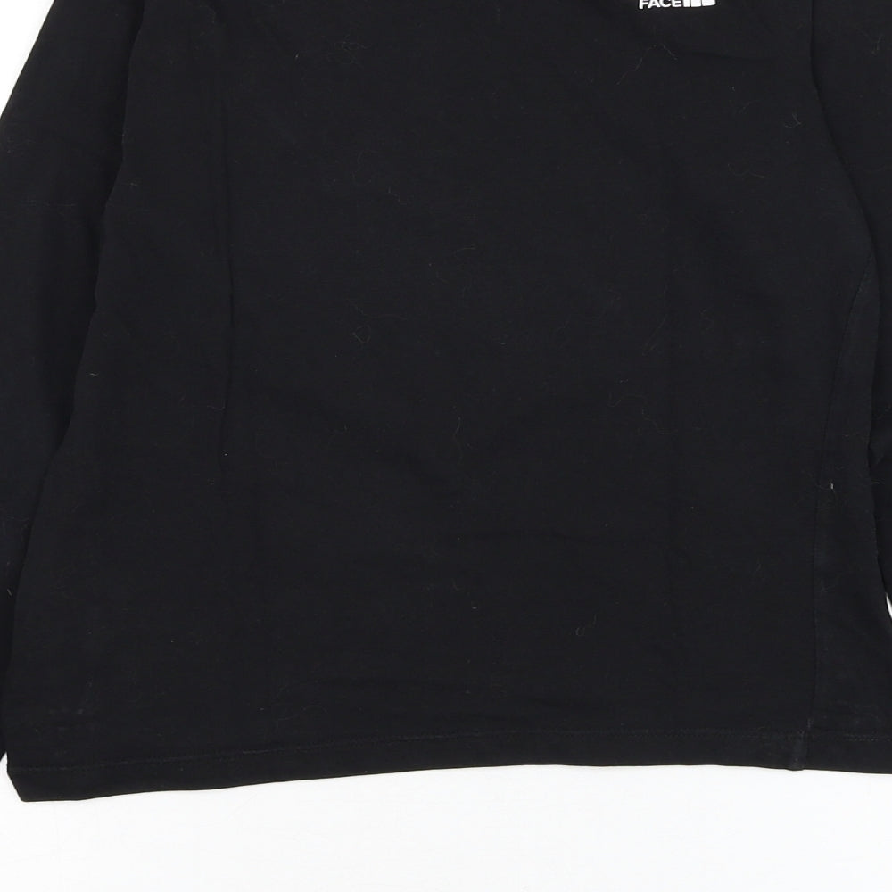 The North Face Boys Black Cotton Basic T-Shirt Size M Round Neck Pullover