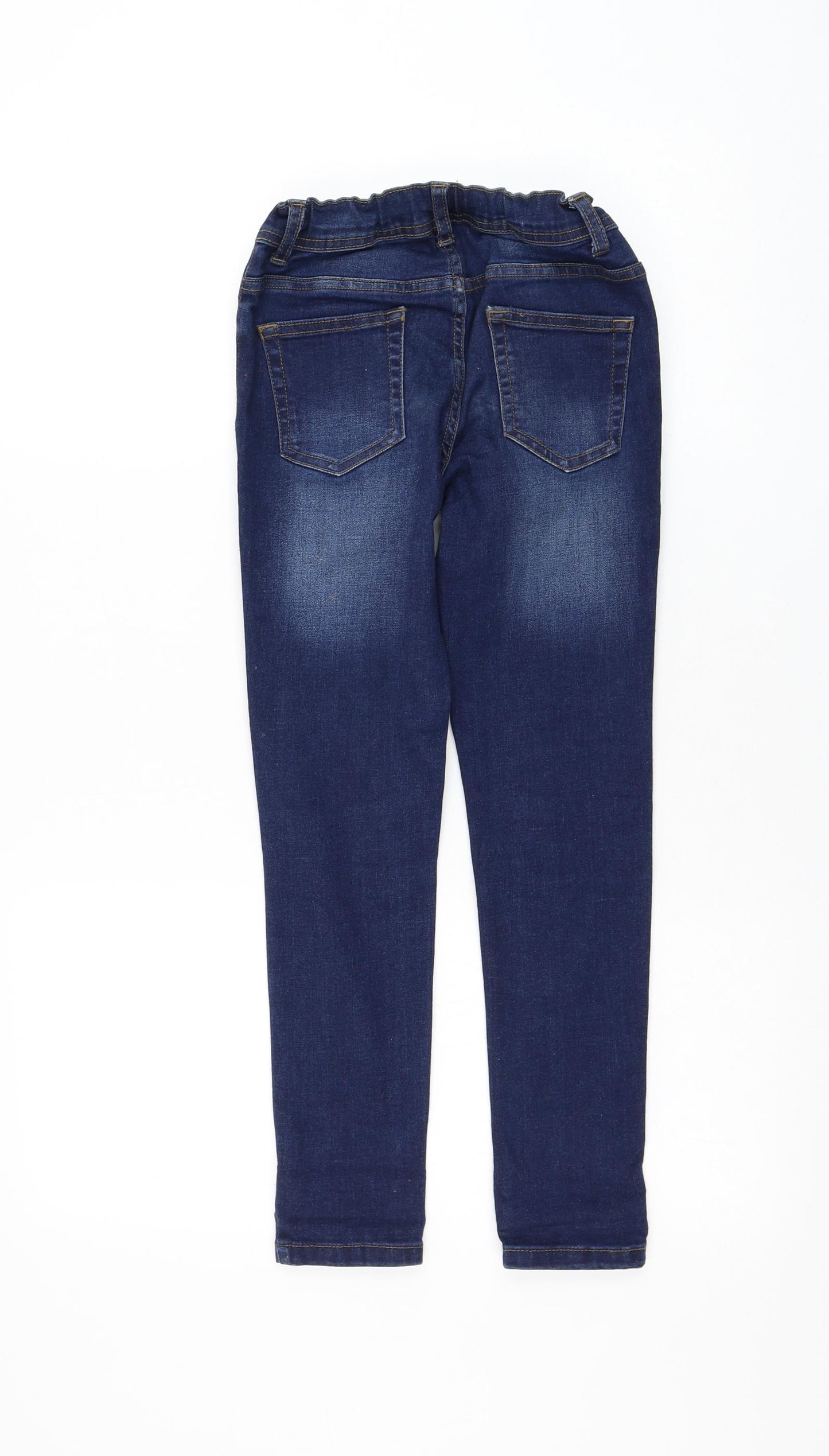 Primark Boys Blue Cotton Skinny Jeans Size 8-9 Years Regular Button