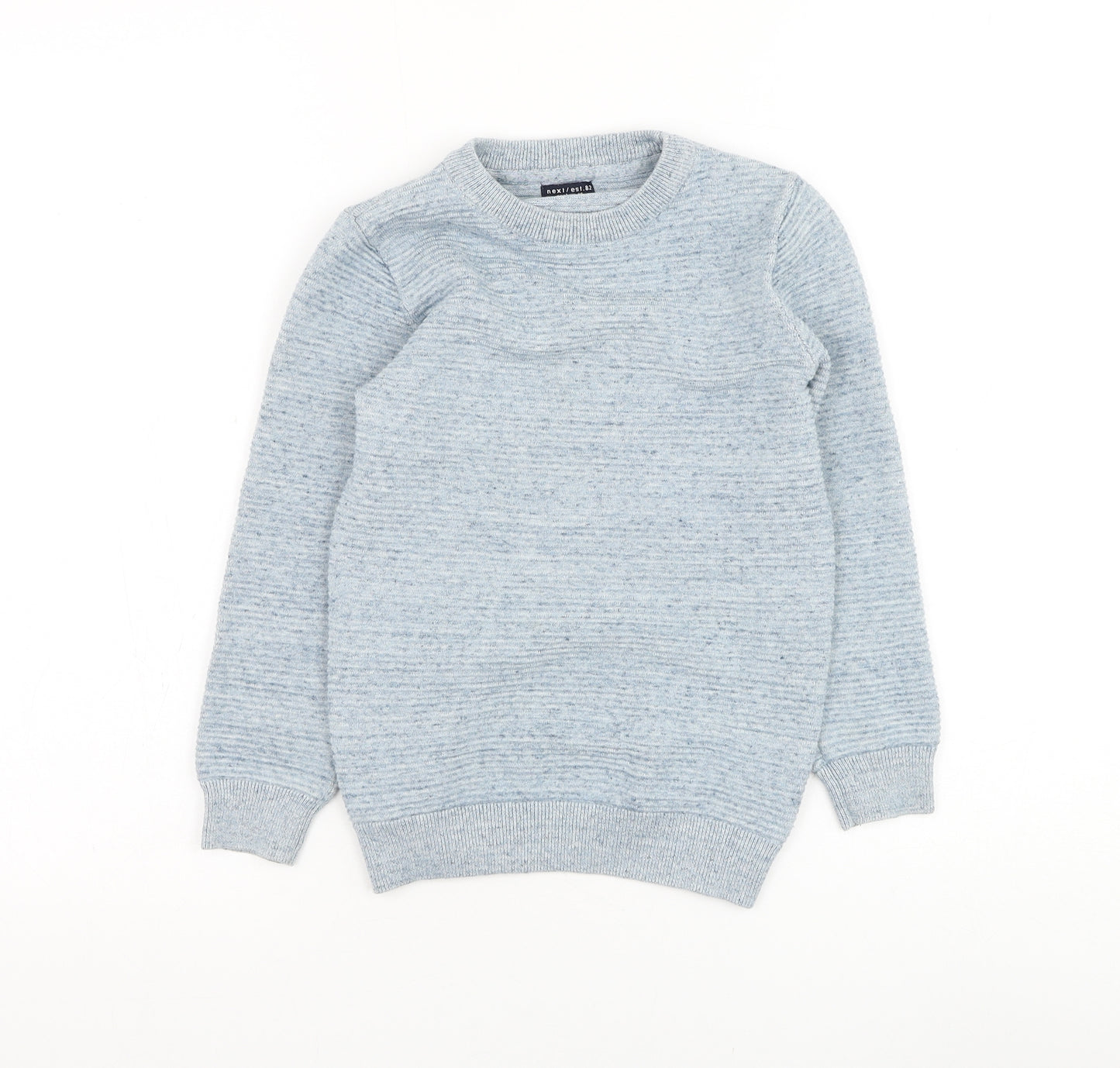 NEXT Boys Blue Round Neck Cotton Pullover Jumper Size 7 Years Pullover