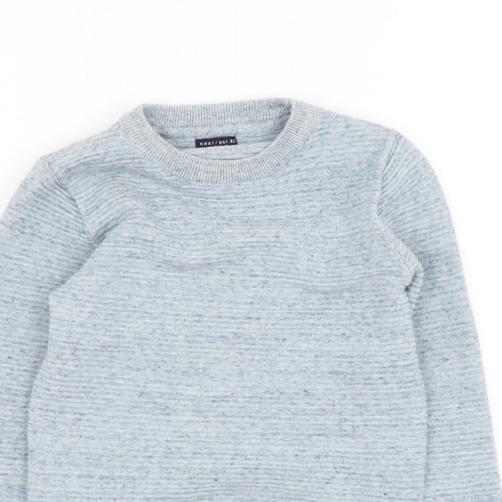 NEXT Boys Blue Round Neck Cotton Pullover Jumper Size 7 Years Pullover