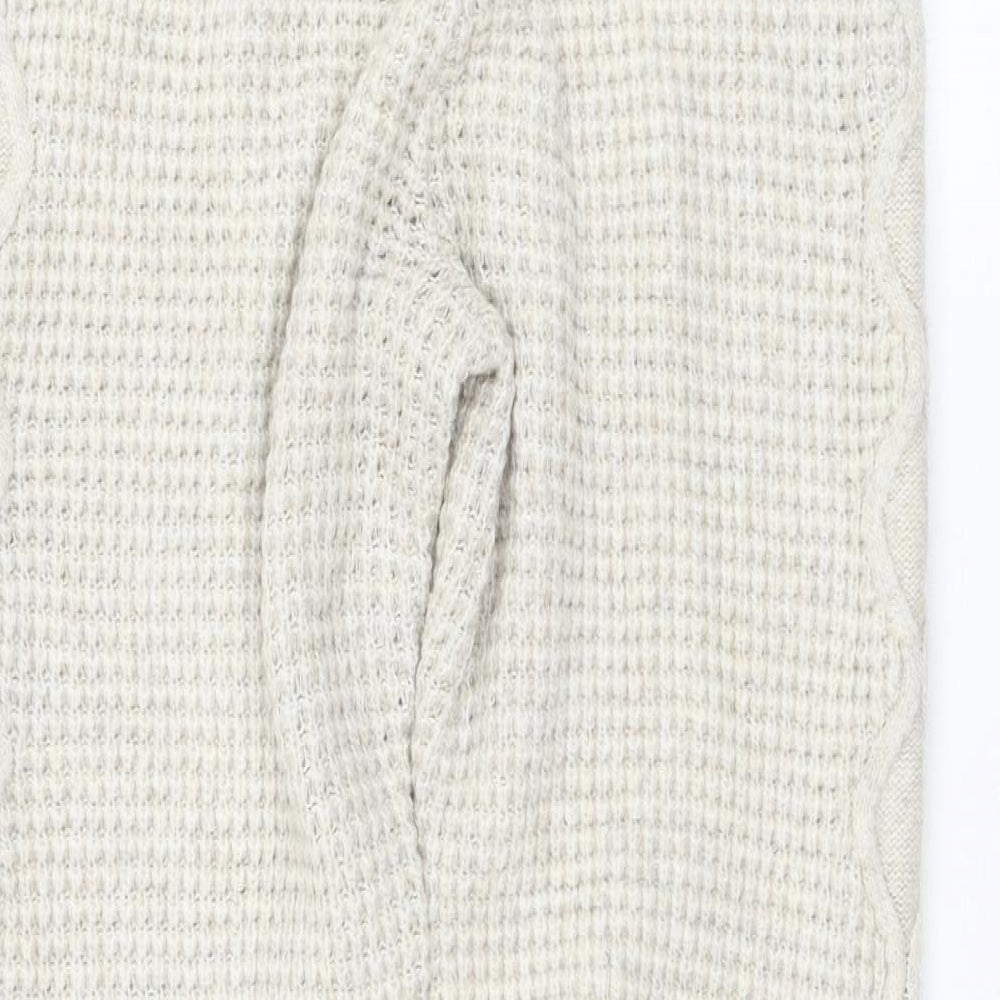 NEXT Womens Ivory Acrylic Jogger Trousers Size M L28 in Regular Drawstring