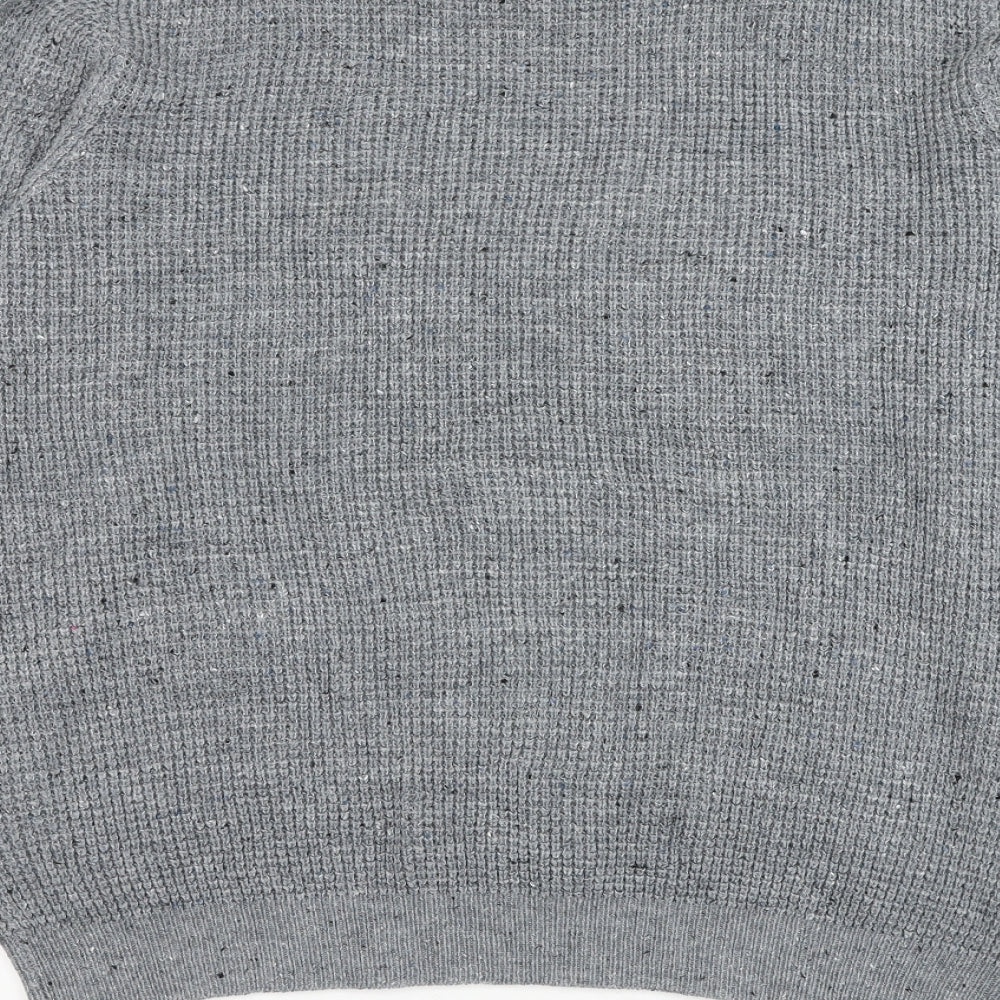 Cedar Wood State Mens Grey Round Neck Acrylic Pullover Jumper Size 2XL