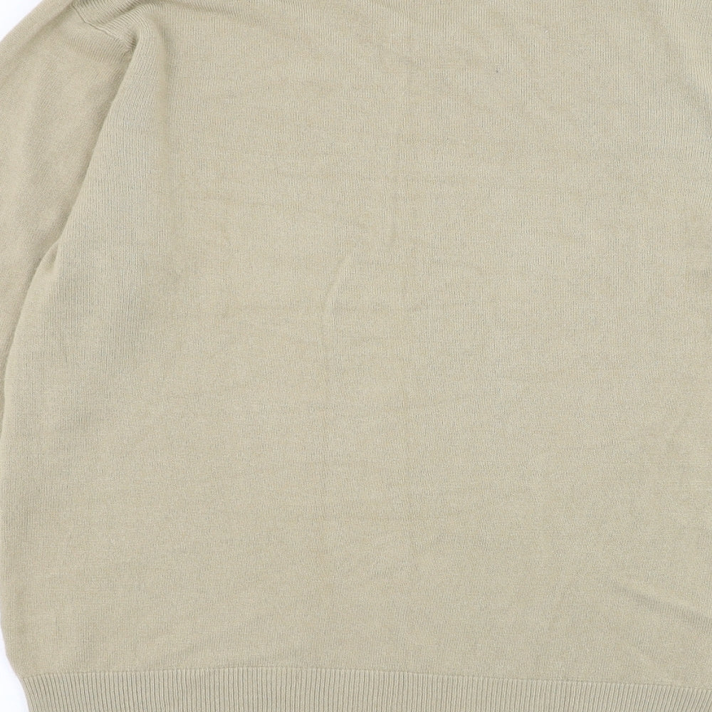 Cedar Wood State Mens Brown V-Neck Acrylic Pullover Jumper Size L