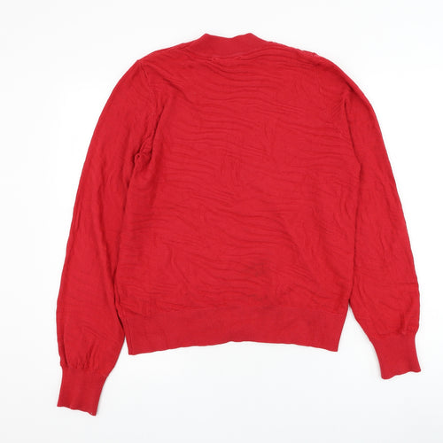 NEXT Womens Red Round Neck Viscose Pullover Jumper Size 12