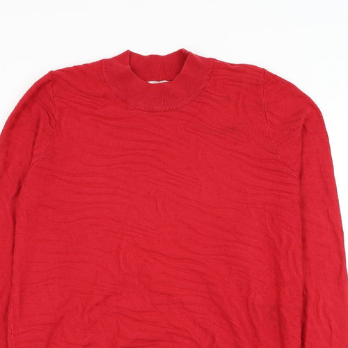 NEXT Womens Red Round Neck Viscose Pullover Jumper Size 12