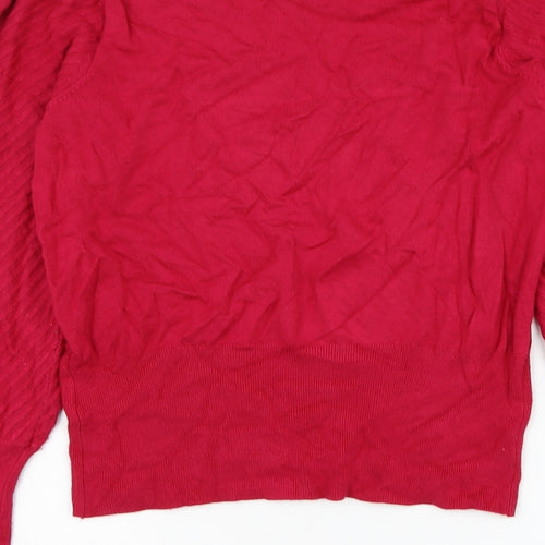 Marks and Spencer Womens Pink Round Neck Viscose Pullover Jumper Size 12