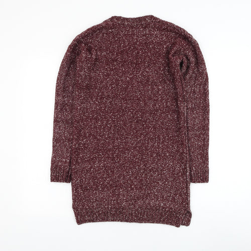 House of Fraser Womens Red V-Neck Cotton Cardigan Jumper Size XS