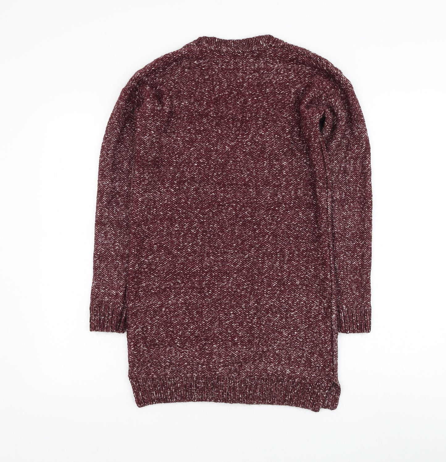 House of Fraser Womens Red V-Neck Cotton Cardigan Jumper Size XS