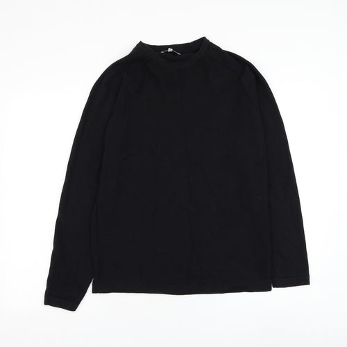 Red Herring Mens Black Round Neck Cotton Pullover Jumper Size S
