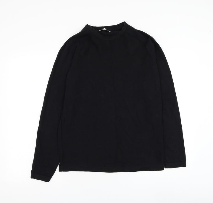 Red Herring Mens Black Round Neck Cotton Pullover Jumper Size S