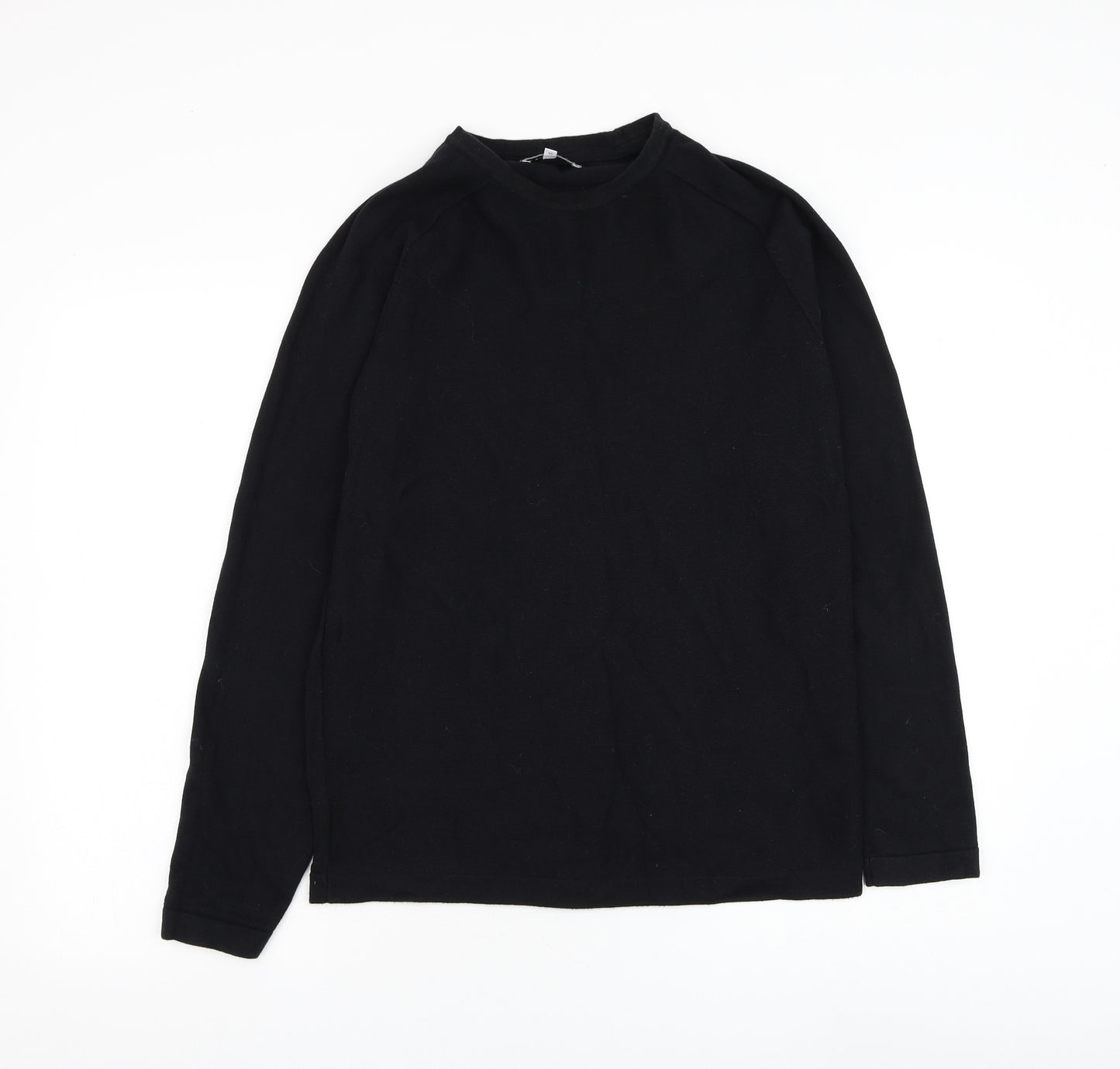 Red Herring Mens Black Round Neck Cotton Pullover Jumper Size S