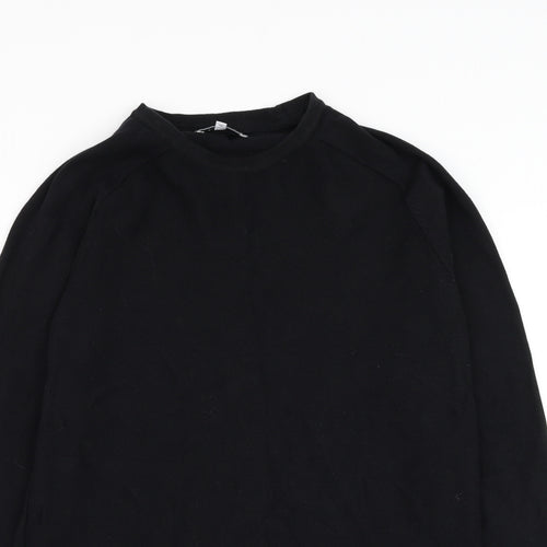 Red Herring Mens Black Round Neck Cotton Pullover Jumper Size S