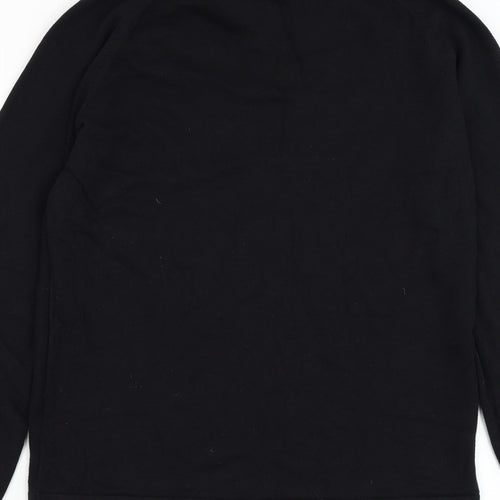 Red Herring Mens Black Round Neck Cotton Pullover Jumper Size S