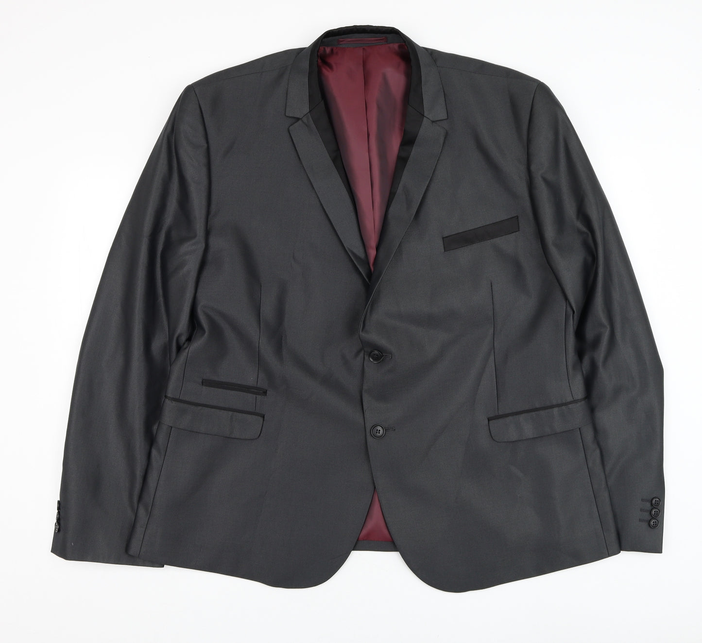George Mens Grey Polyester Jacket Suit Jacket Size 48