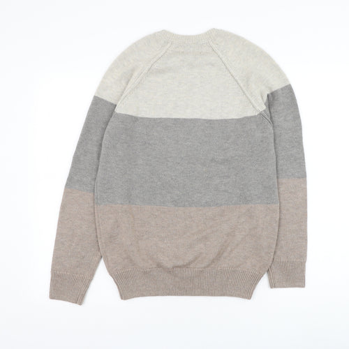Marks and Spencer Mens Grey Round Neck Polyamide Pullover Jumper Size S