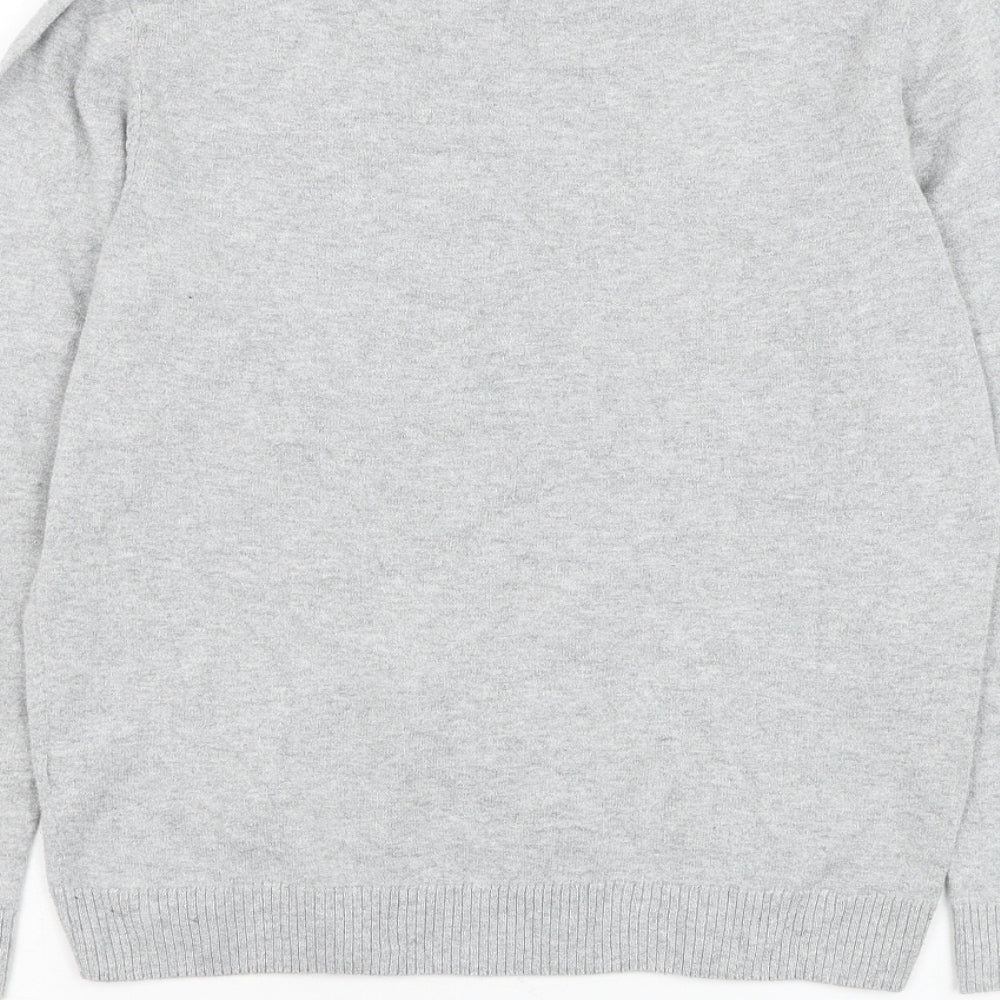 H&M Boys Grey Round Neck Cotton Pullover Jumper Size 11-12 Years Pullover