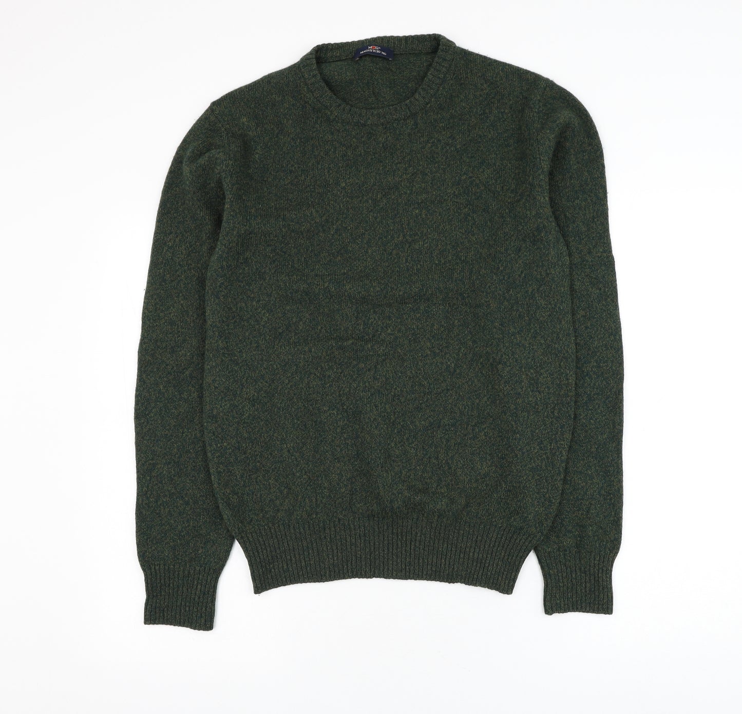 Maglificio MG Mens Grey Round Neck Wool Pullover Jumper Size M