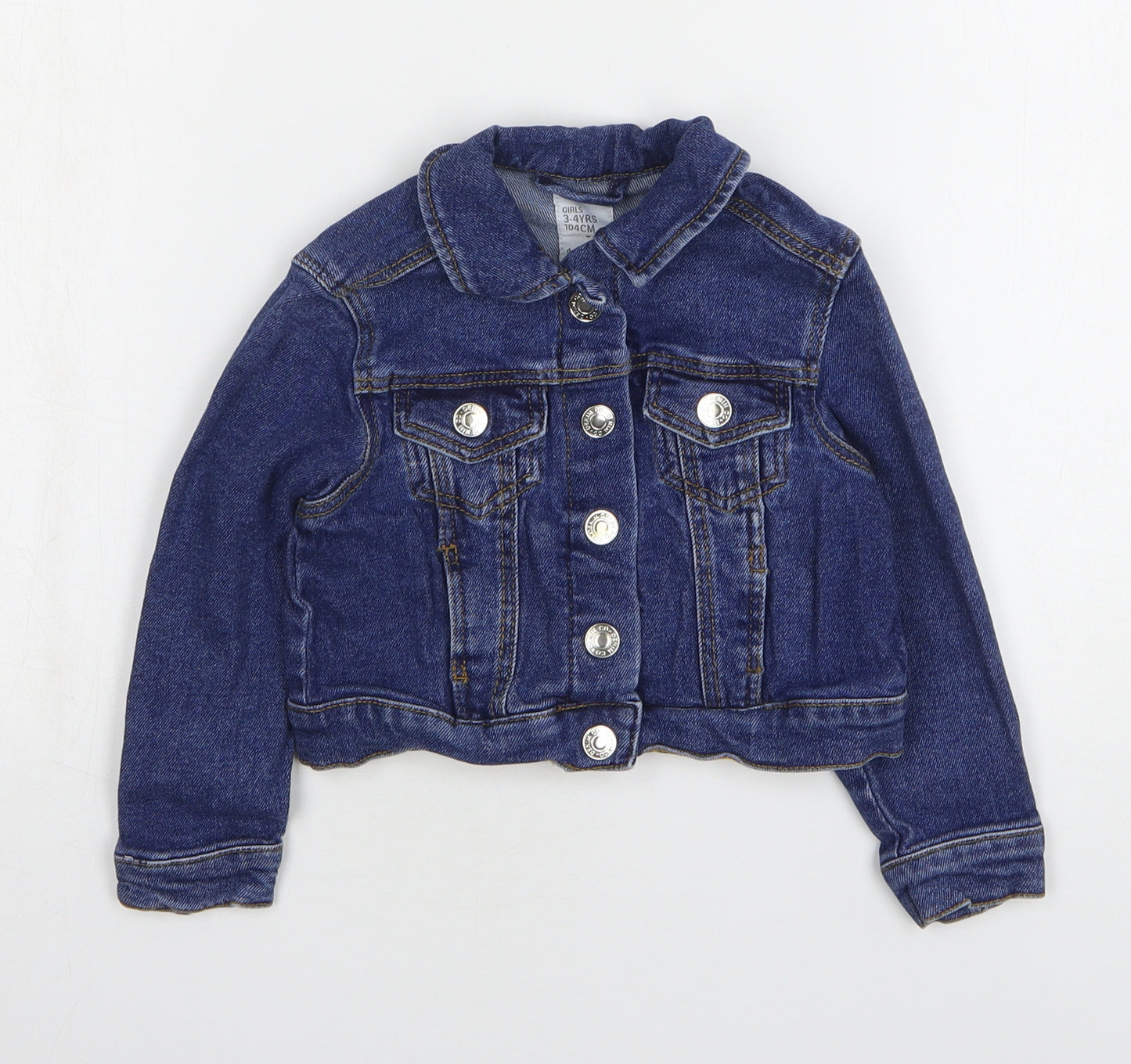 Denim & Co. Girls Blue Jacket Size 3-4 Years