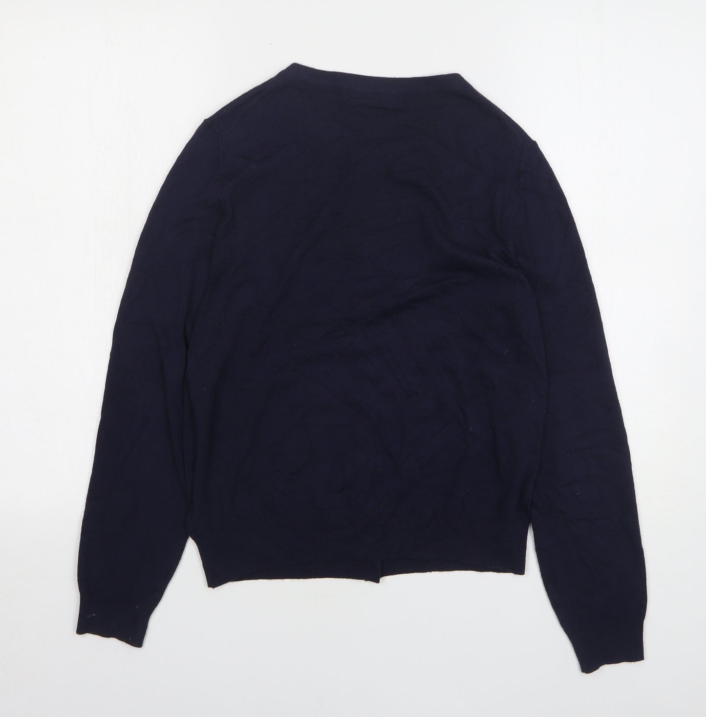 Marks and Spencer Womens Blue Round Neck Viscose Cardigan Jumper Size 12