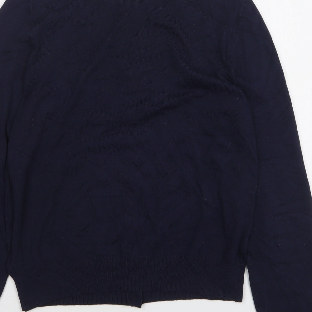 Marks and Spencer Womens Blue Round Neck Viscose Cardigan Jumper Size 12