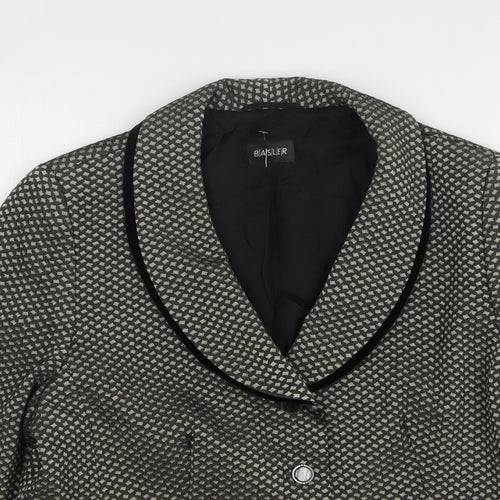 Basler Womens Beige Geometric Wool Jacket Sport Coat Size 18