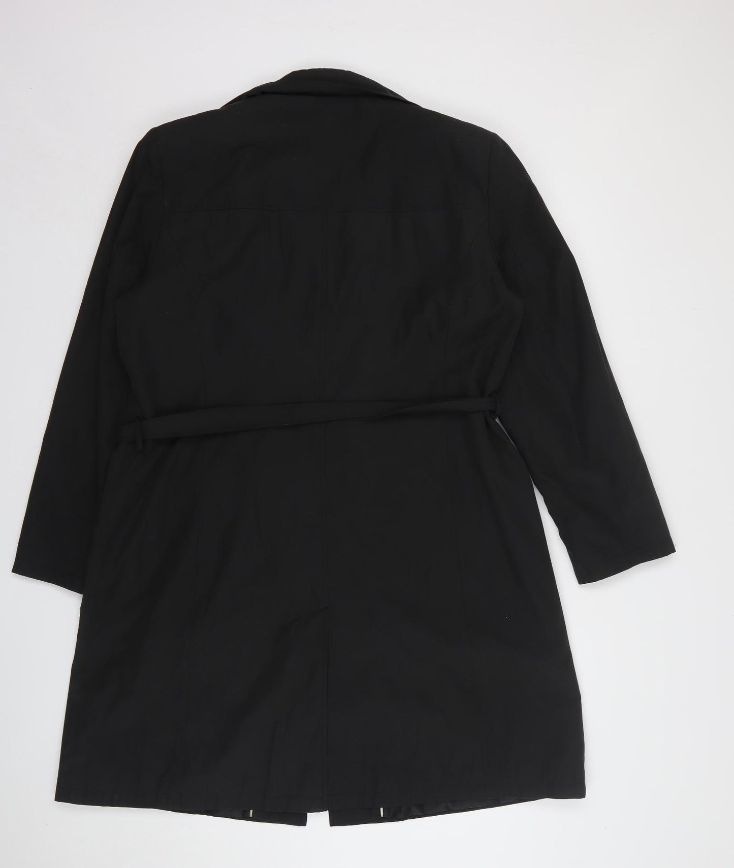 Frieda & Freddies New York Womens Black Overcoat Coat Size 18