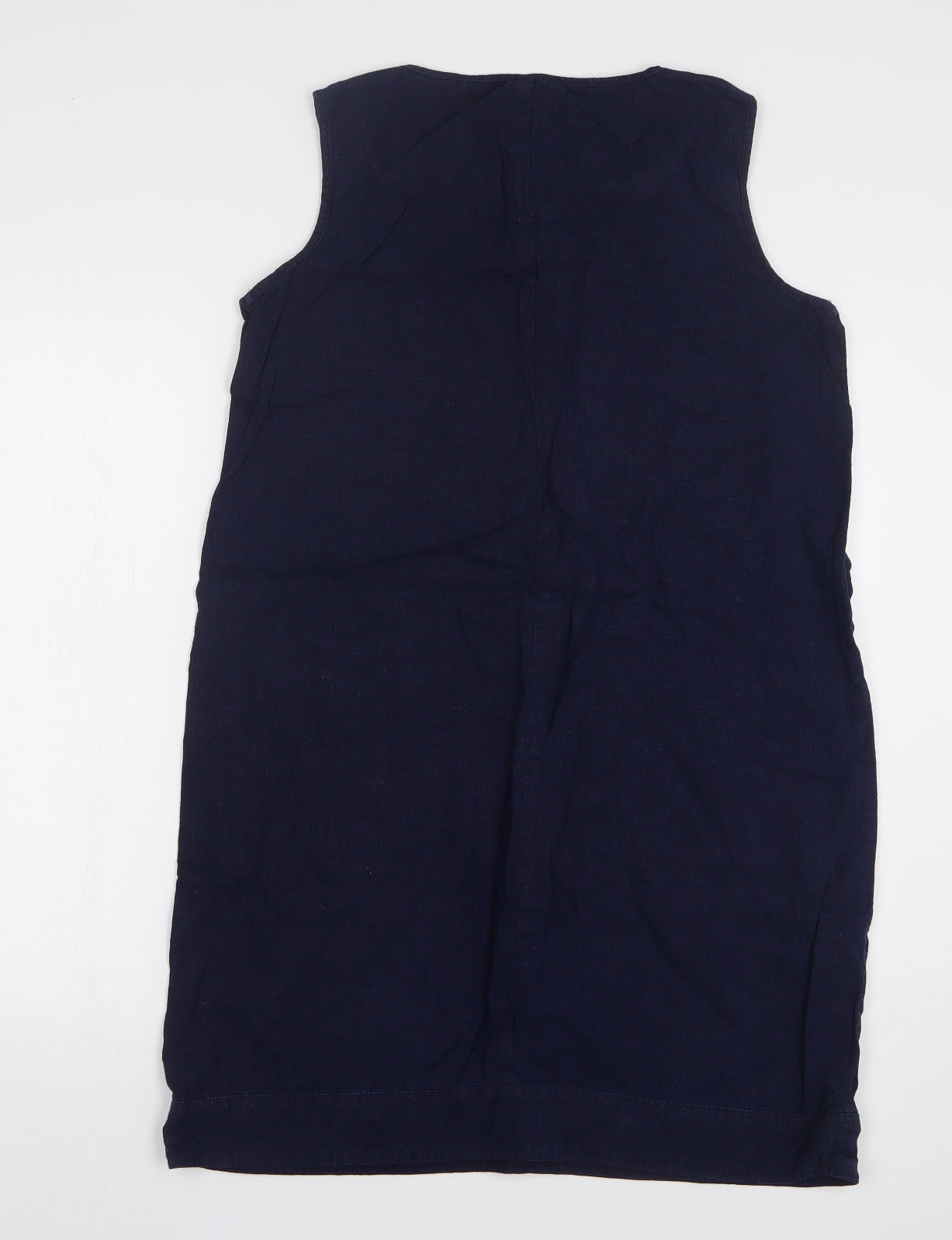 NEXT Womens Blue Linen Sheath Size 14 V-Neck