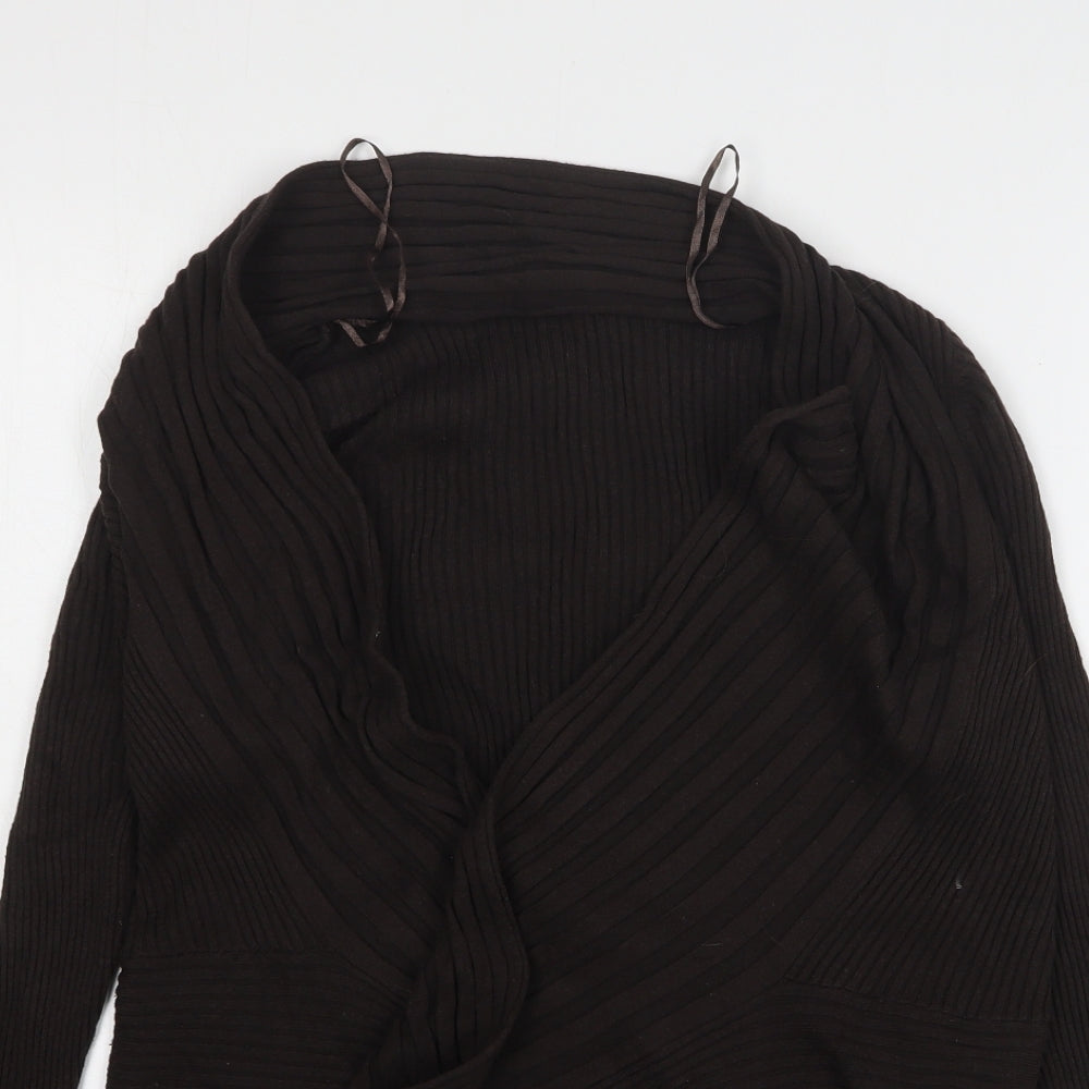 Marks and Spencer Womens Brown V-Neck Polyamide Cardigan Jumper Size 18