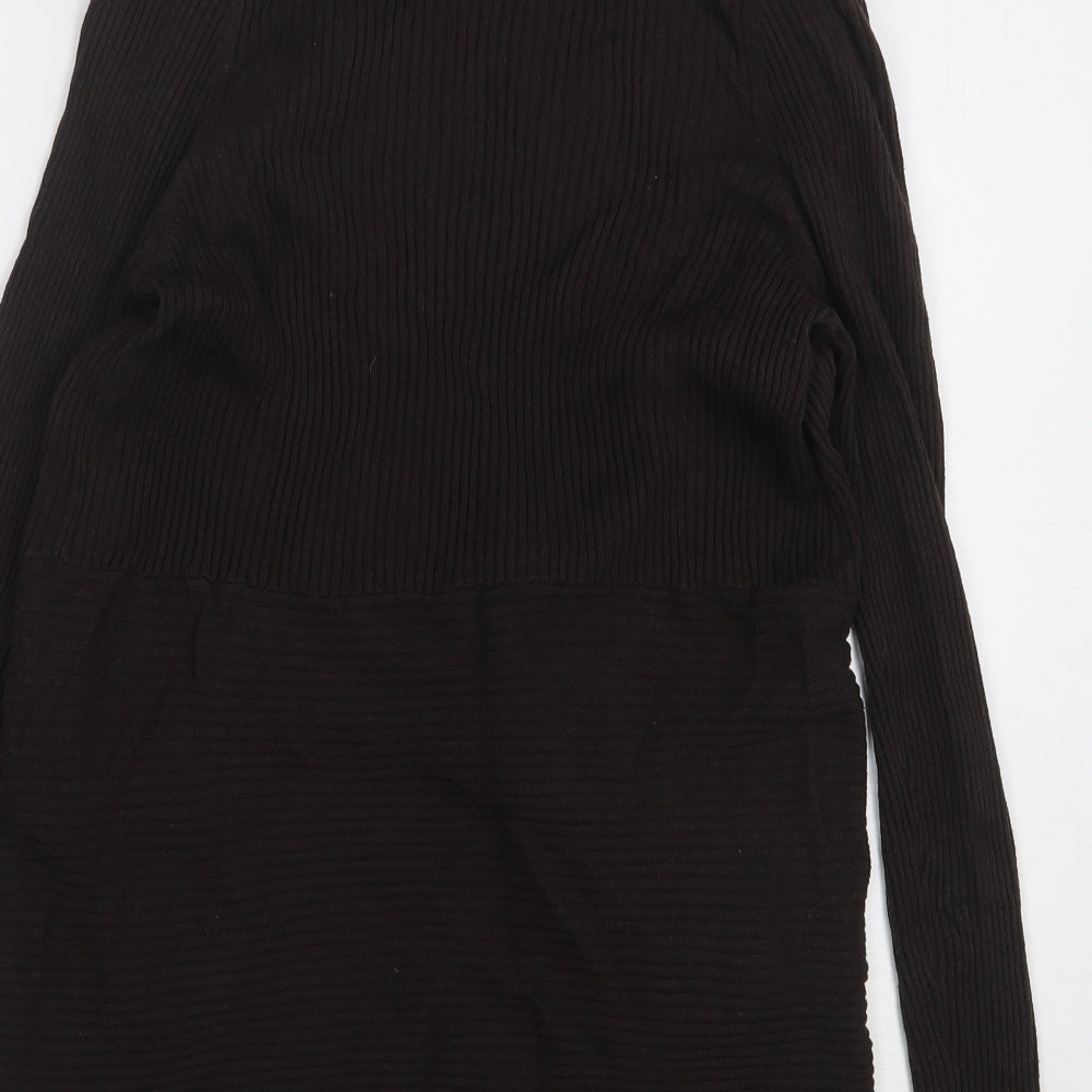 Marks and Spencer Womens Brown V-Neck Polyamide Cardigan Jumper Size 18