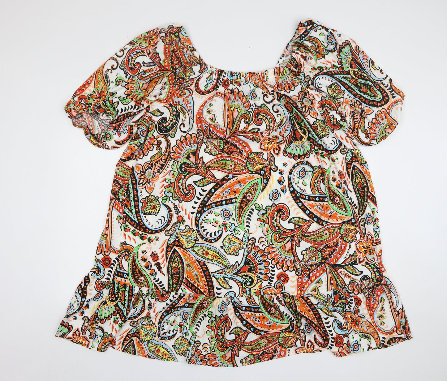 Papaya Womens Multicoloured Paisley Polyester A-Line Size 24 Square Neck