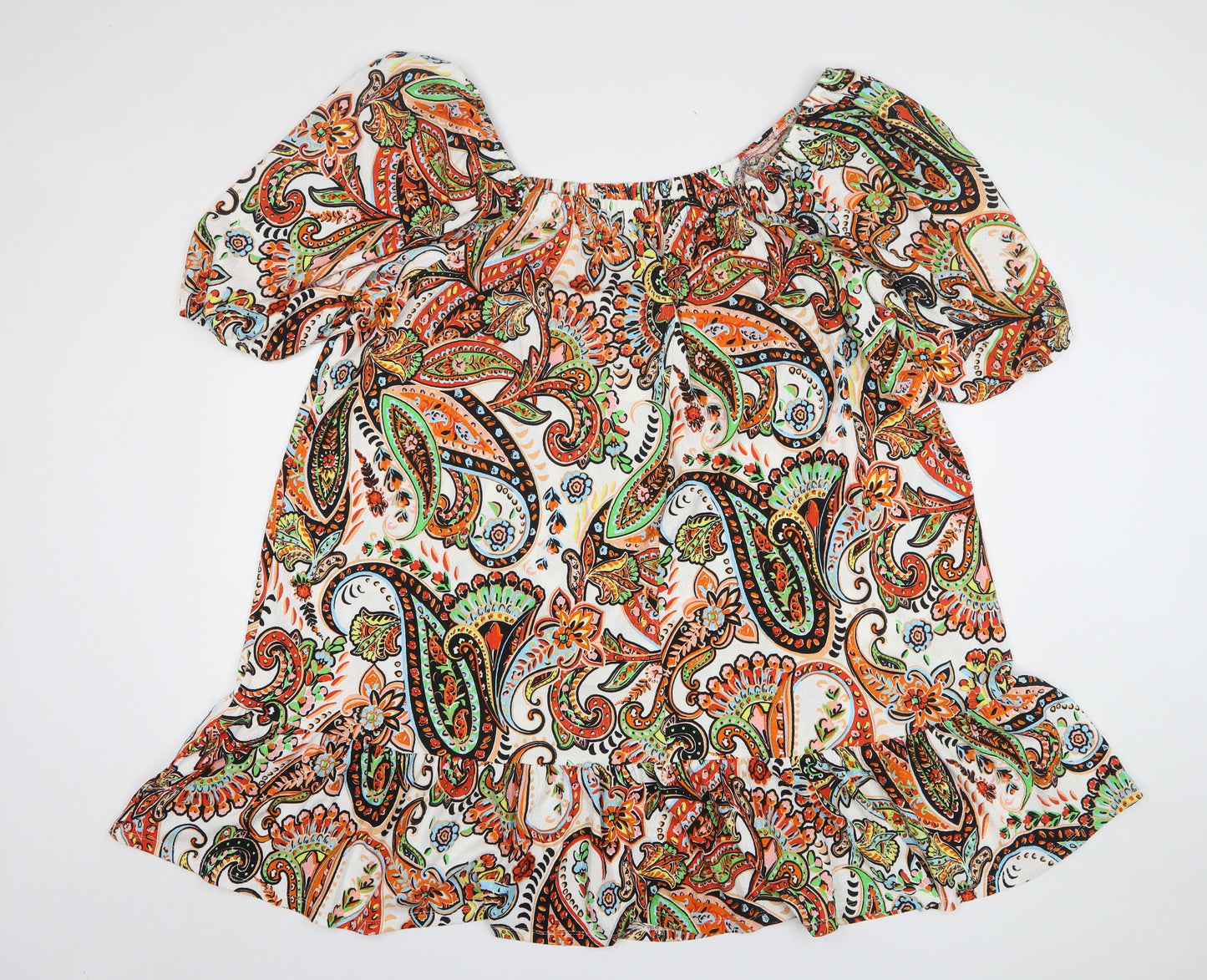 Papaya Womens Multicoloured Paisley Polyester A-Line Size 24 Square Neck