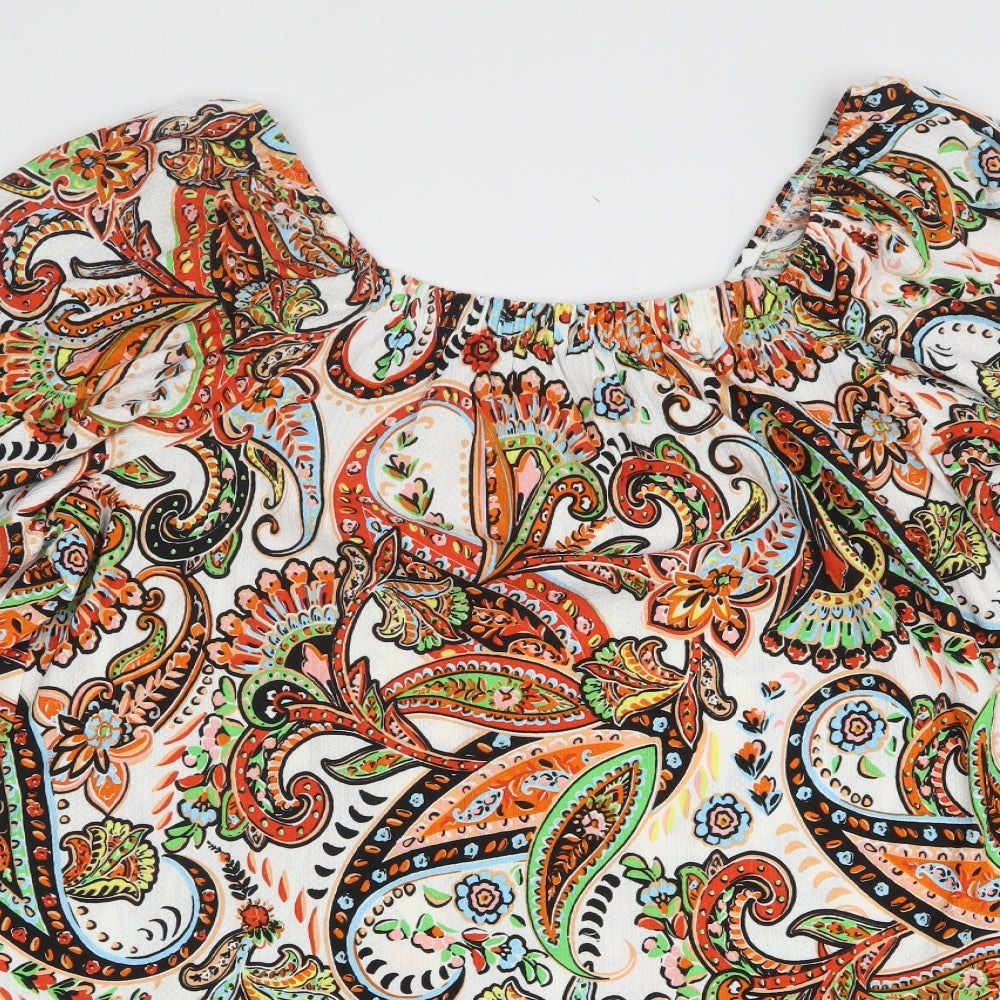 Papaya Womens Multicoloured Paisley Polyester A-Line Size 24 Square Neck