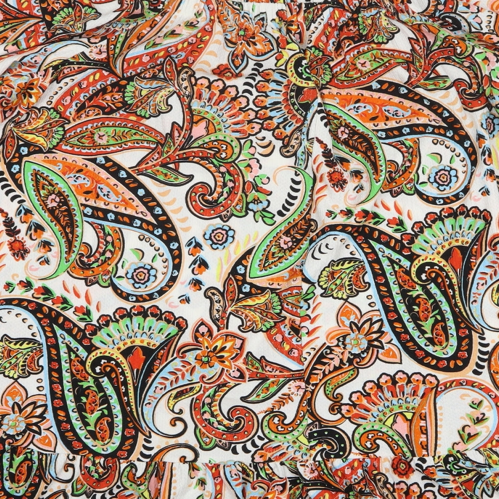 Papaya Womens Multicoloured Paisley Polyester A-Line Size 24 Square Neck