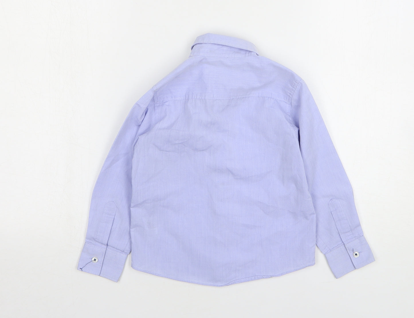 George Boys Blue Polyester Basic Button-Up Size 3-4 Years Collared