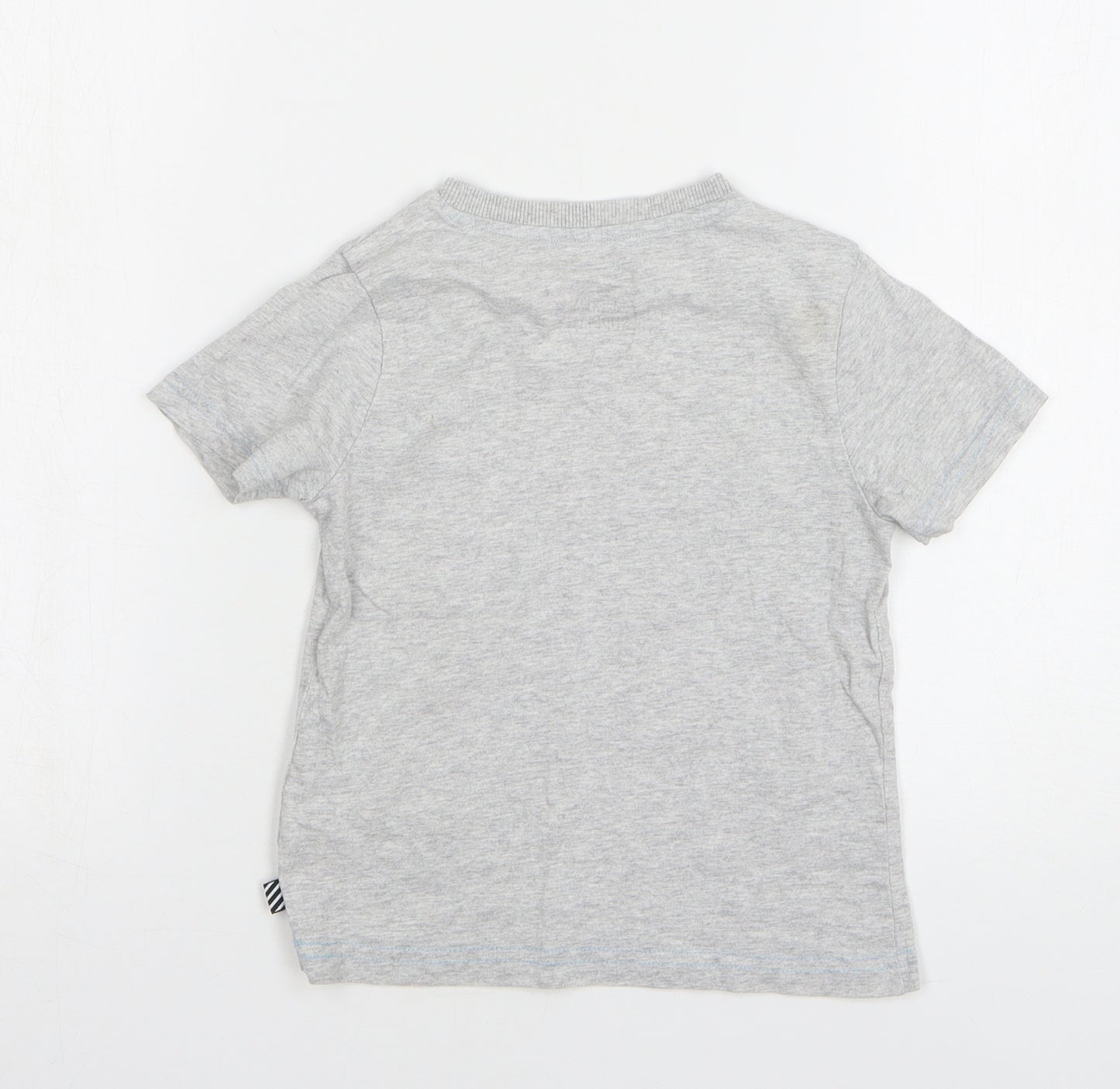 F&F Boys Grey Cotton Basic T-Shirt Size 4-5 Years Round Neck