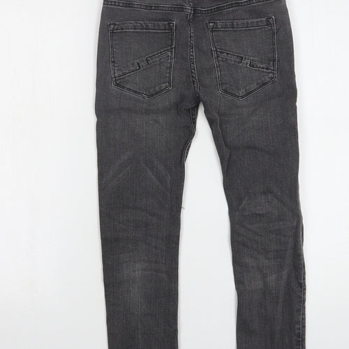 Very Boys Grey Cotton Skinny Jeans Size 8 Years Regular Drawstring