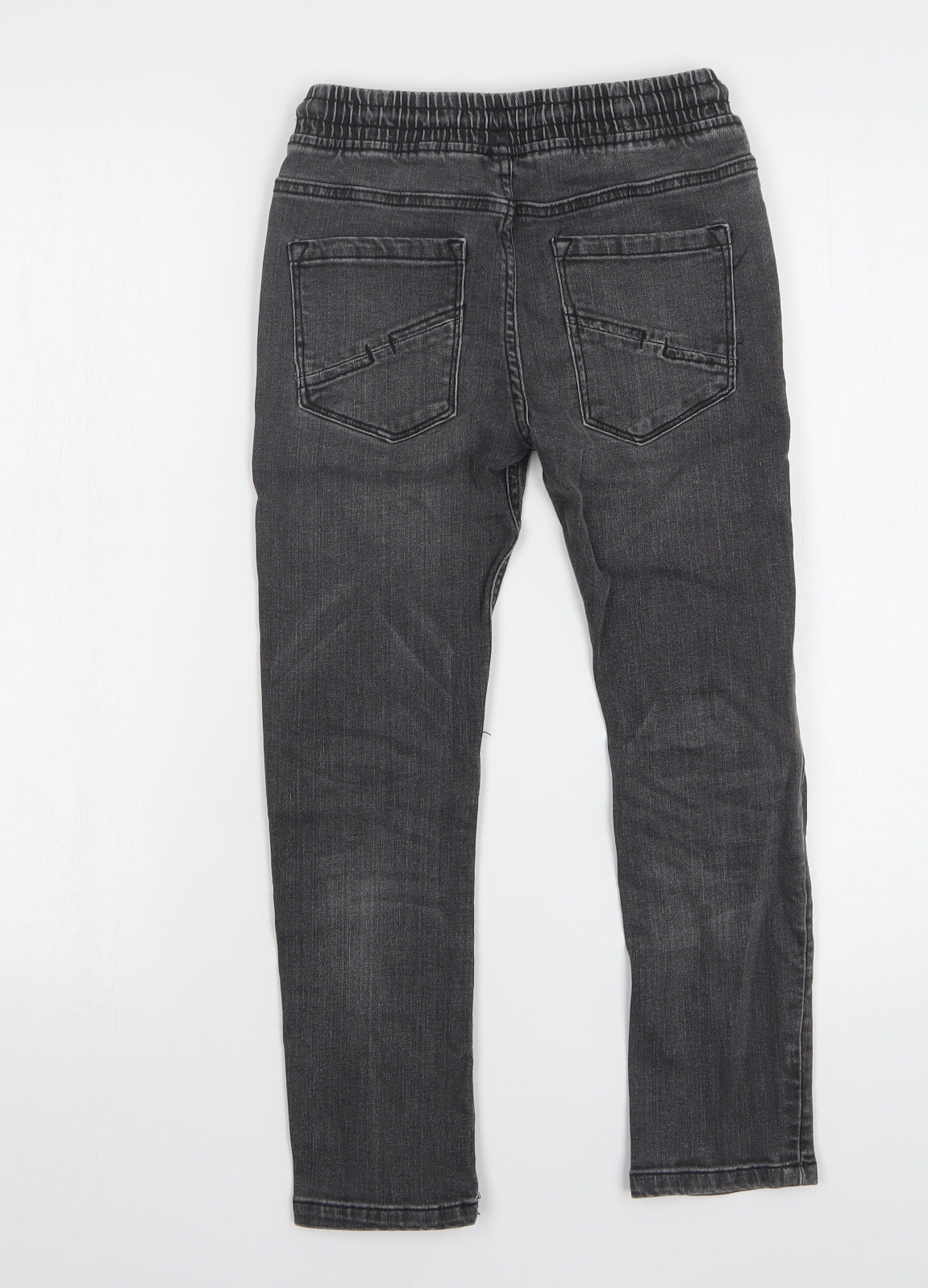 Very Boys Grey Cotton Skinny Jeans Size 8 Years Regular Drawstring