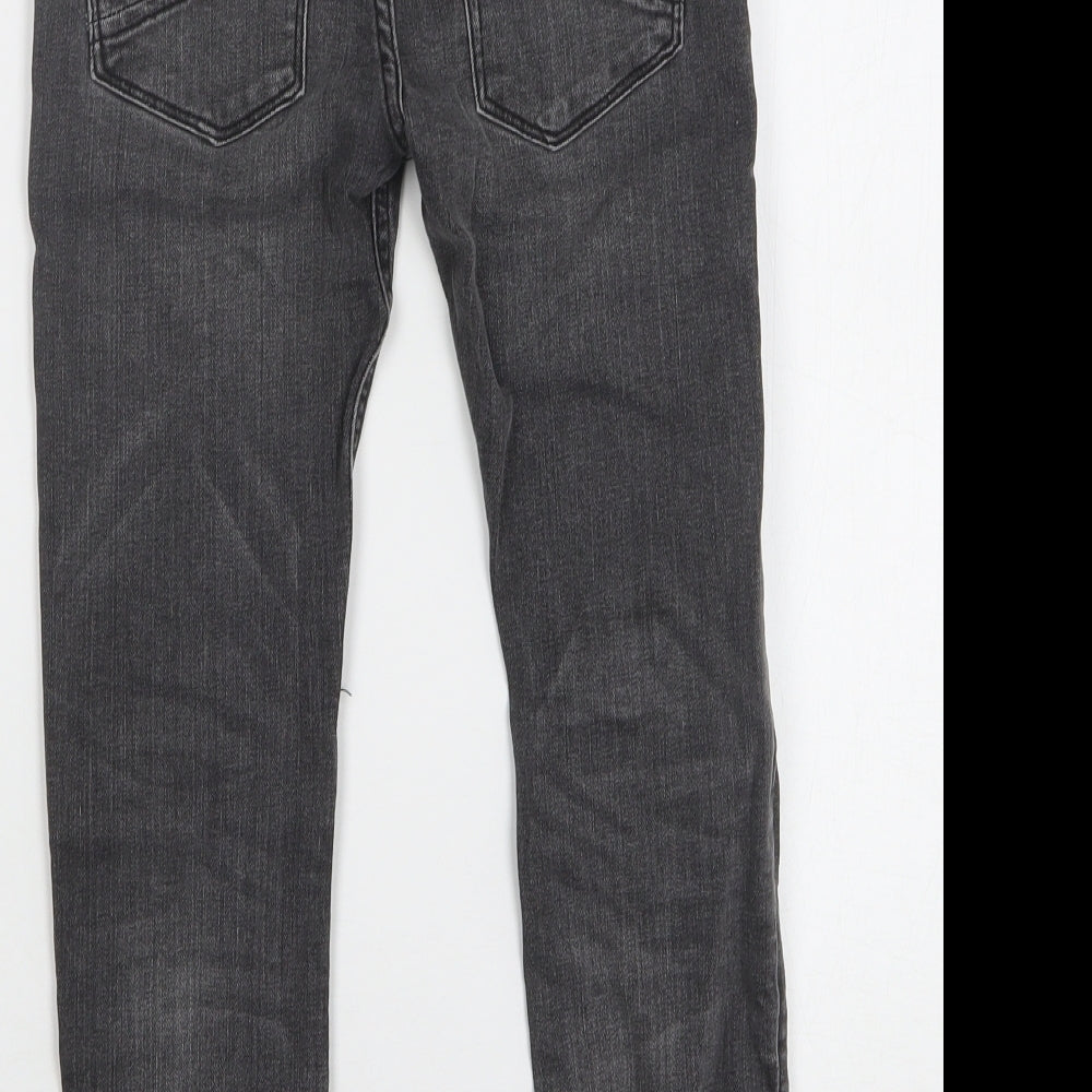 Very Boys Grey Cotton Skinny Jeans Size 8 Years Regular Drawstring