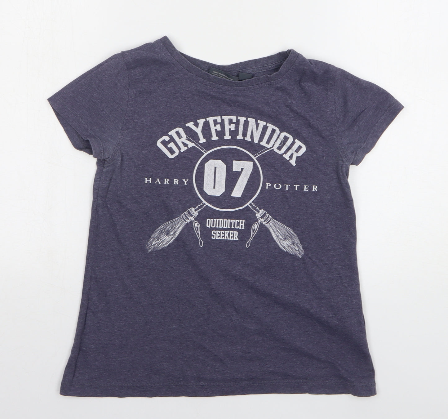 Atmosphere Womens Grey Cotton Basic T-Shirt Size 8 Round Neck - Harry Potter