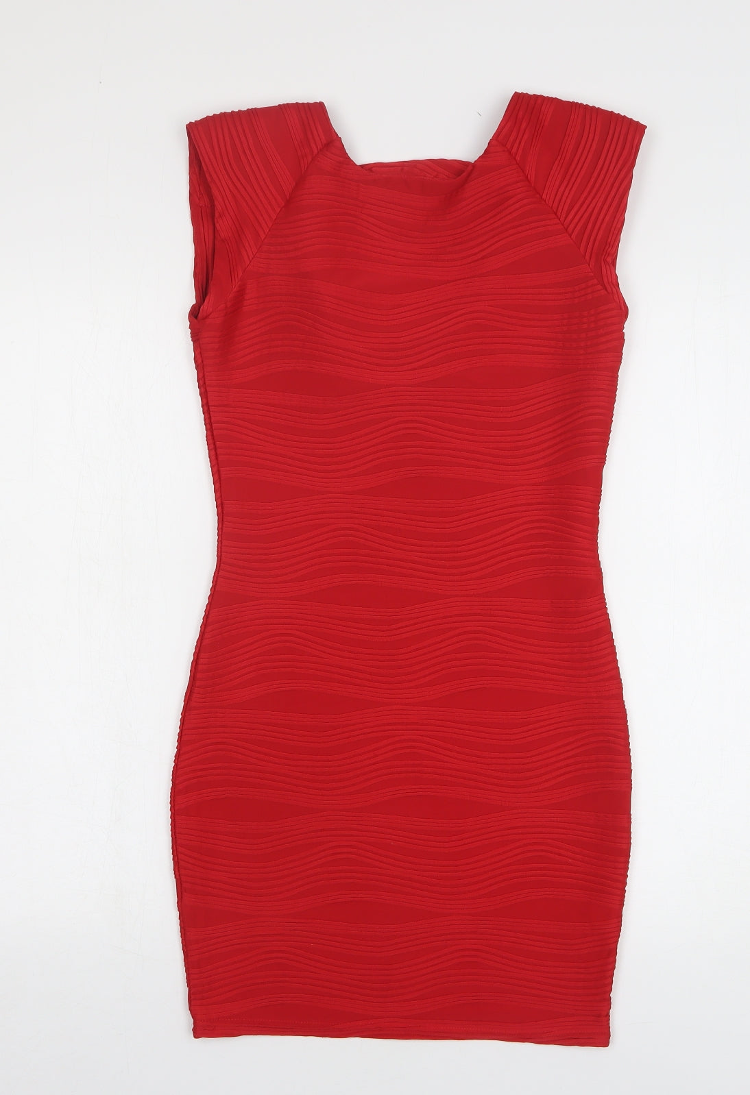 AX Paris Womens Red Polyester Mini Size 10 Round Neck