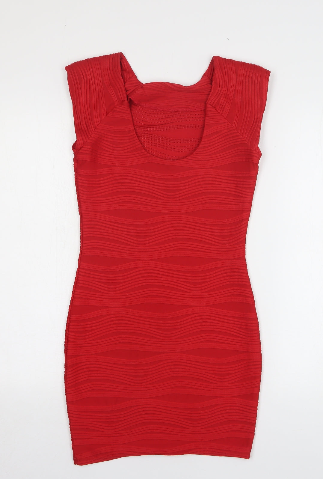 AX Paris Womens Red Polyester Mini Size 10 Round Neck