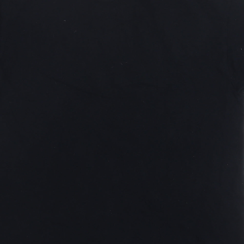 PRETTYLITTLETHING Womens Black Cotton Basic T-Shirt Size M Round Neck