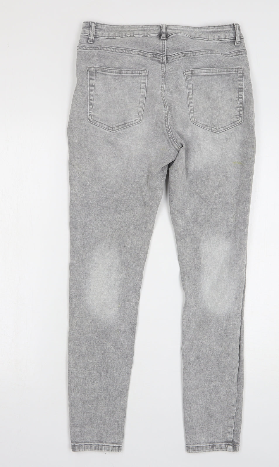 Denim & Co. Womens Grey Cotton Skinny Jeans Size 14 L27 in Regular Button
