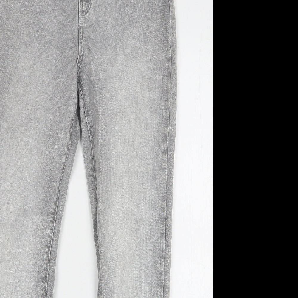 Denim & Co. Womens Grey Cotton Skinny Jeans Size 14 L27 in Regular Button
