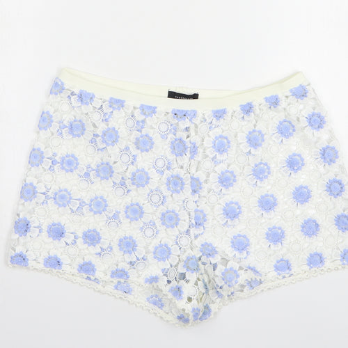 Atmosphere Womens White Floral Polyester Mom Shorts Size M L4 in Regular