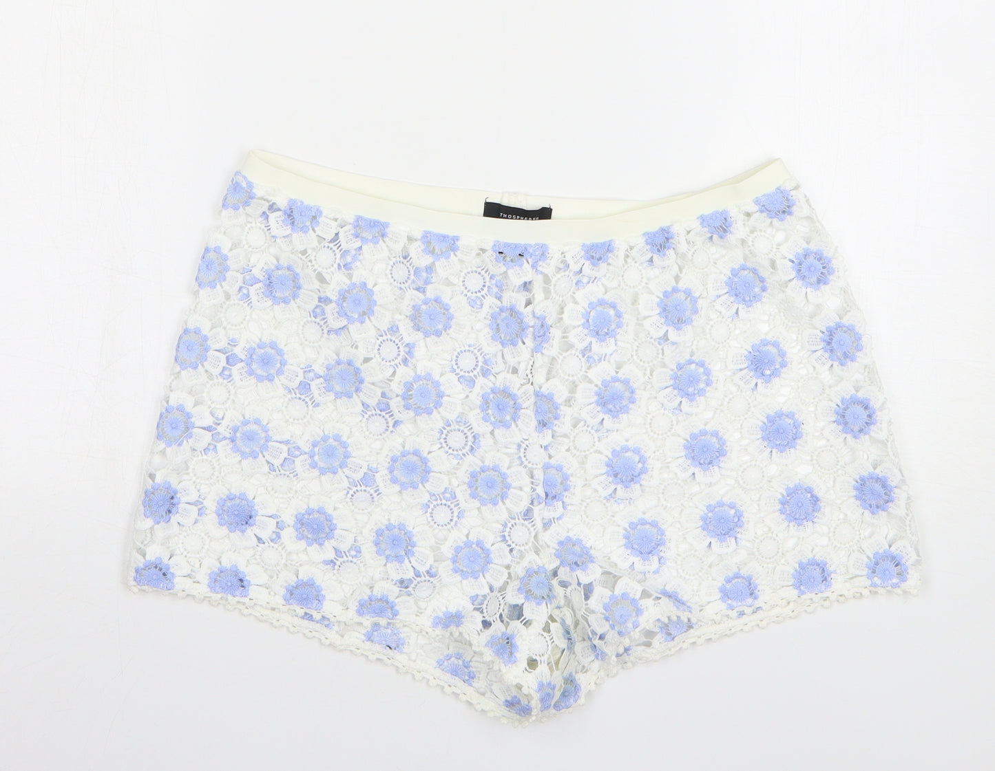 Atmosphere Womens White Floral Polyester Mom Shorts Size M L4 in Regular